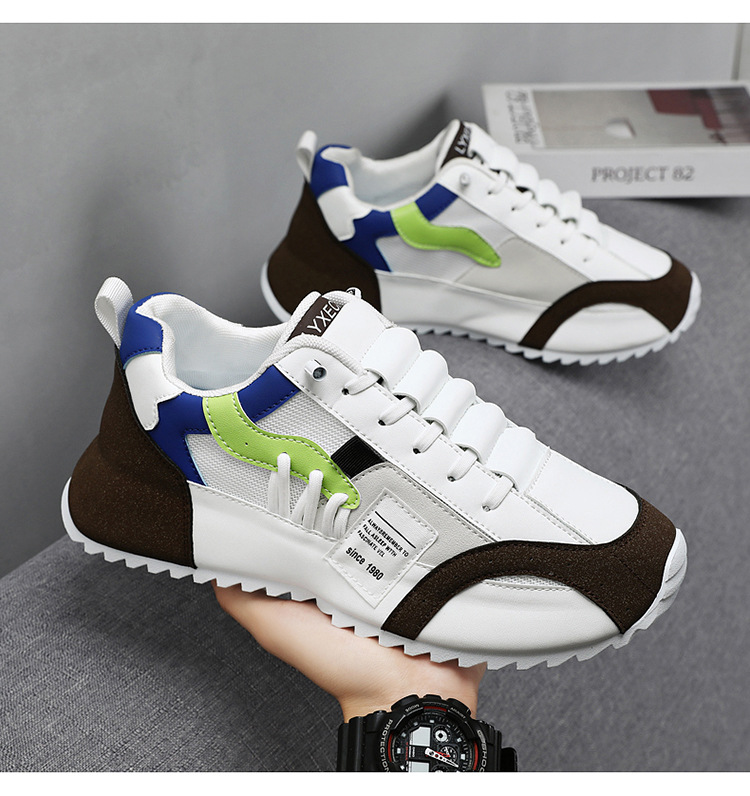 Zapatillas de deporte casual con plataforma y bloques de color para hombre detail 11