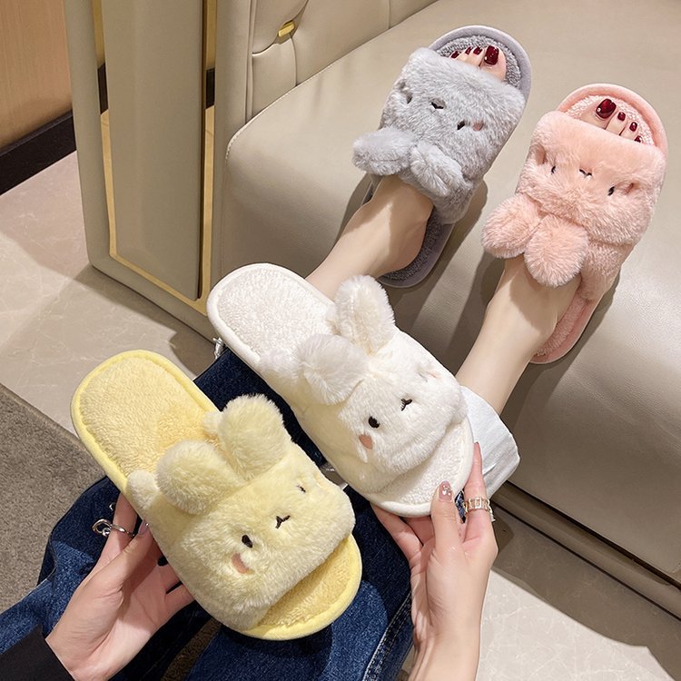Women's Cozy Plush Open-Toe Slippers detail 1