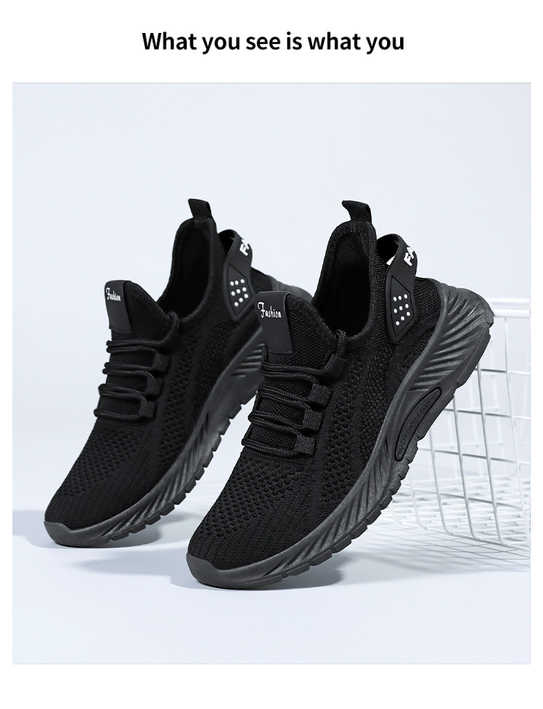 Women's Breathable Knit Lace-Up Running Shoes detail 18