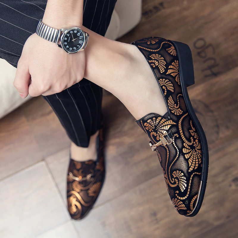 Elegante Herrenschuhe zum Hineinschlüpfen mit Blumenprint & spitzer Kappe 5