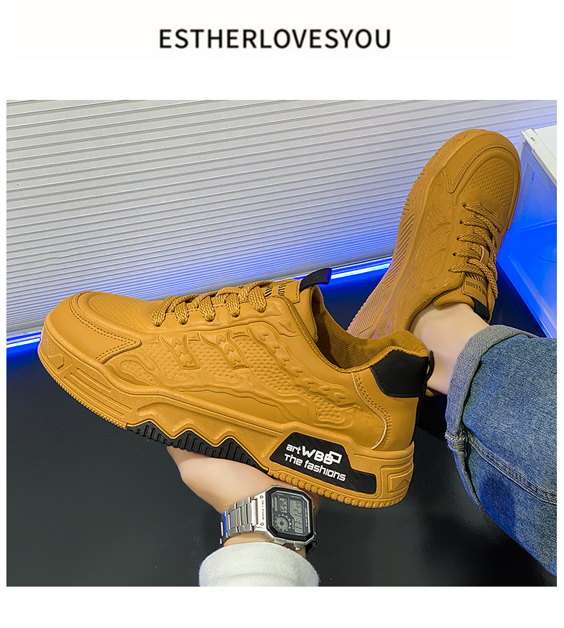 Sneakers chunky stringate da uomo – Scarpe casual antiscivolo detail 6