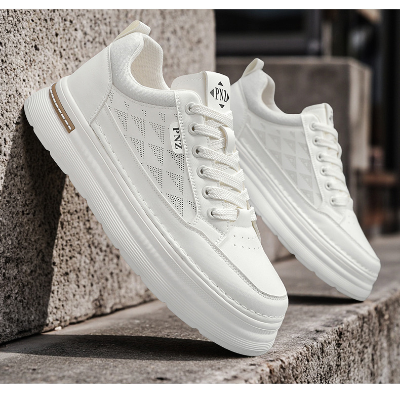 Leichte Plateau-Freizeitschuhe für Herren mit Schnürung detail 5