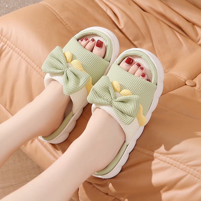Women's Breathable Linen Open-Toe Slippers detail 13
