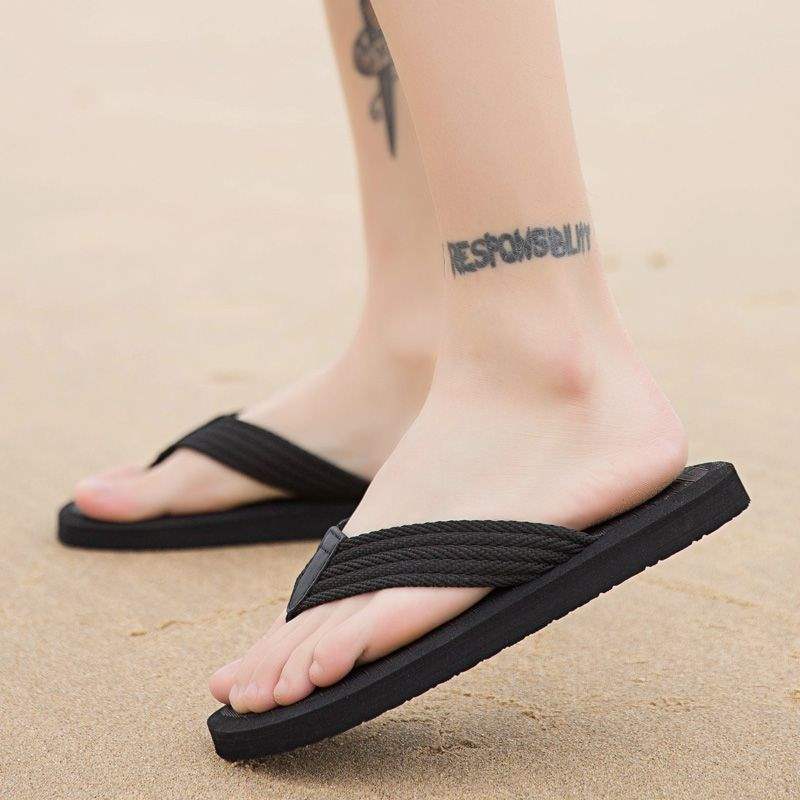 Men's Lightweight Braided Strap Beach Flip-Flops 4