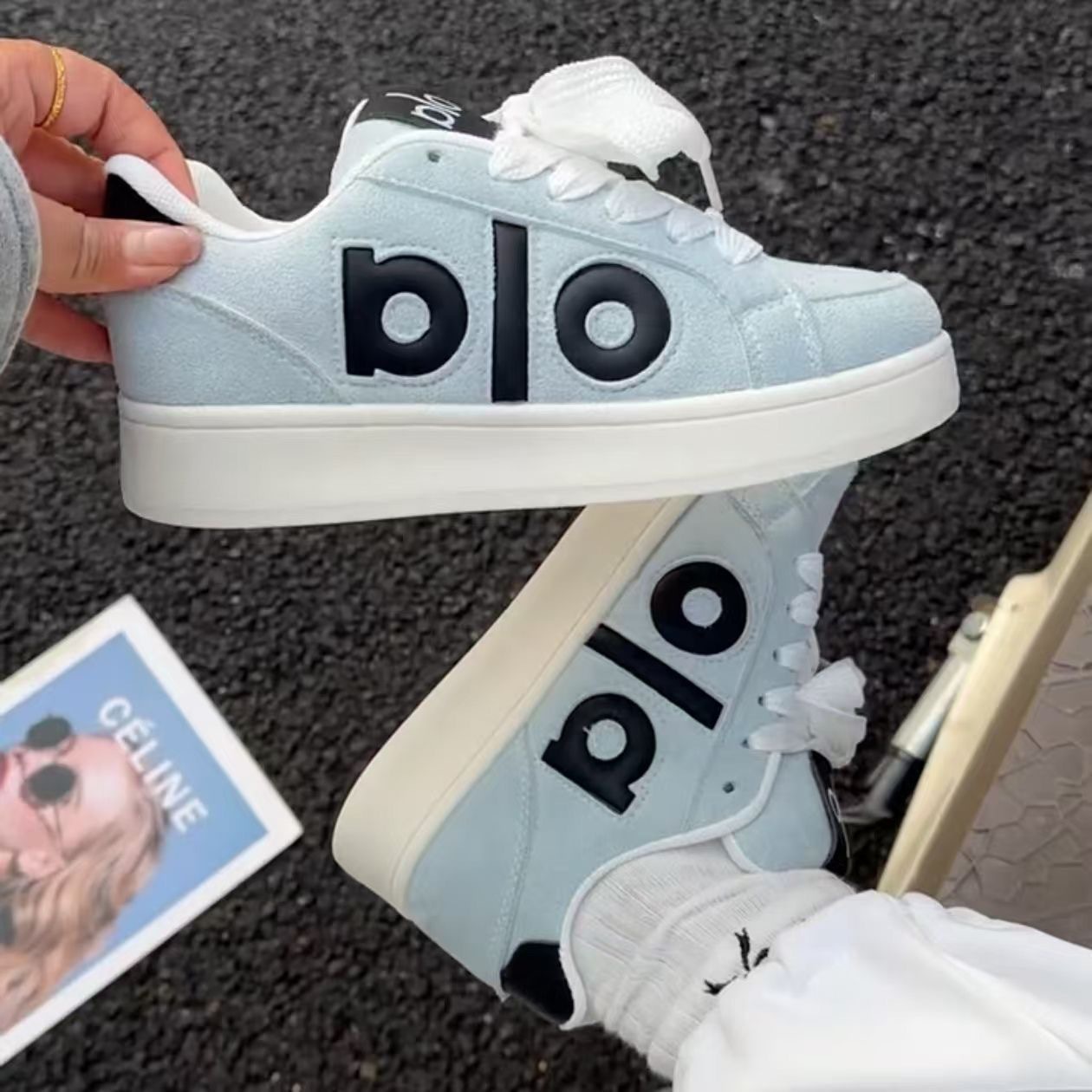 Damen Plateau-Skateschuhe mit Schnürung – Lässige Sneaker detail 2