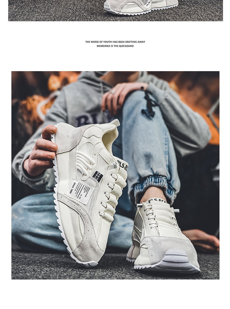 Zapatillas casual de hombre transpirables con cordones y diseño color block detail 10
