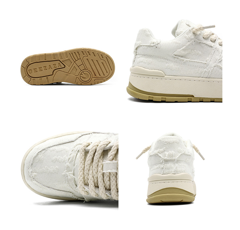 Unisex Plateau-Freizeitschuhe im Distressed-Look mit Schnürung detail 3