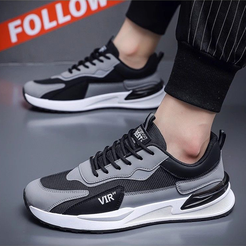 Zapatos casuales de hombre transpirables con cordones estilo color block 4