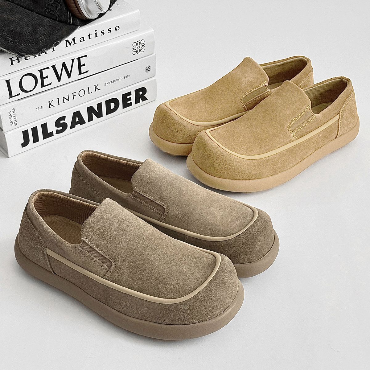 Casual slip-on herenschoenen van suède detail 1