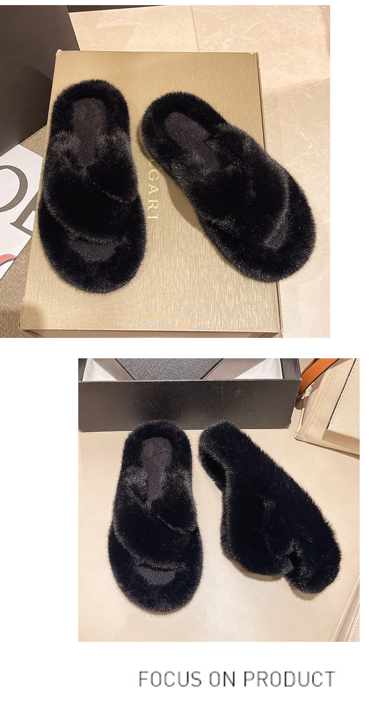 Pantofole da donna in morbido peluche con punta aperta detail 11