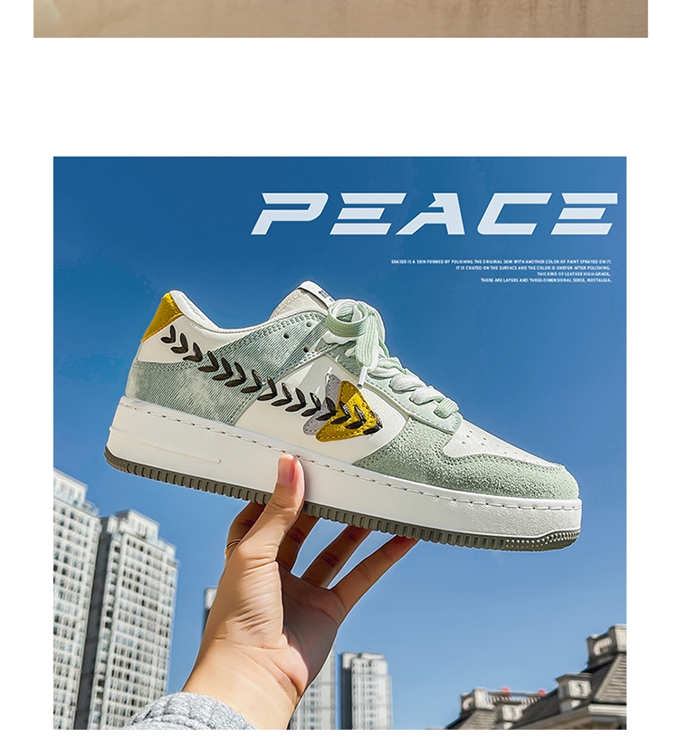 Scarpe da skate unisex traspiranti stringate con motivo color block detail 13