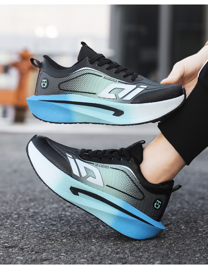 Atmungsaktive Herren-Laufschuhe mit dämpfender Plateausohle detail 6