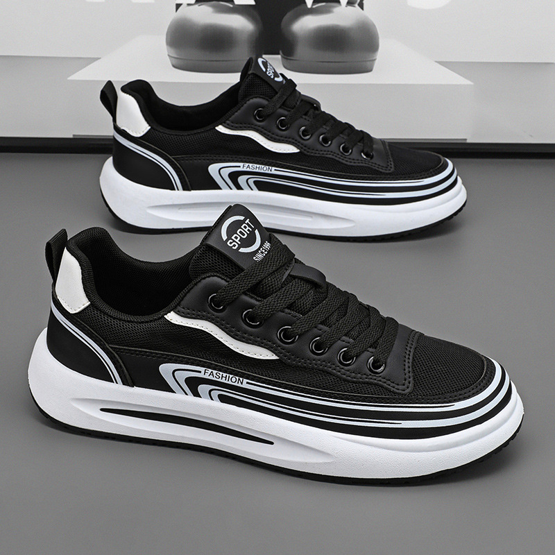 Sneakers casual da uomo traspiranti in mesh con lacci detail 3
