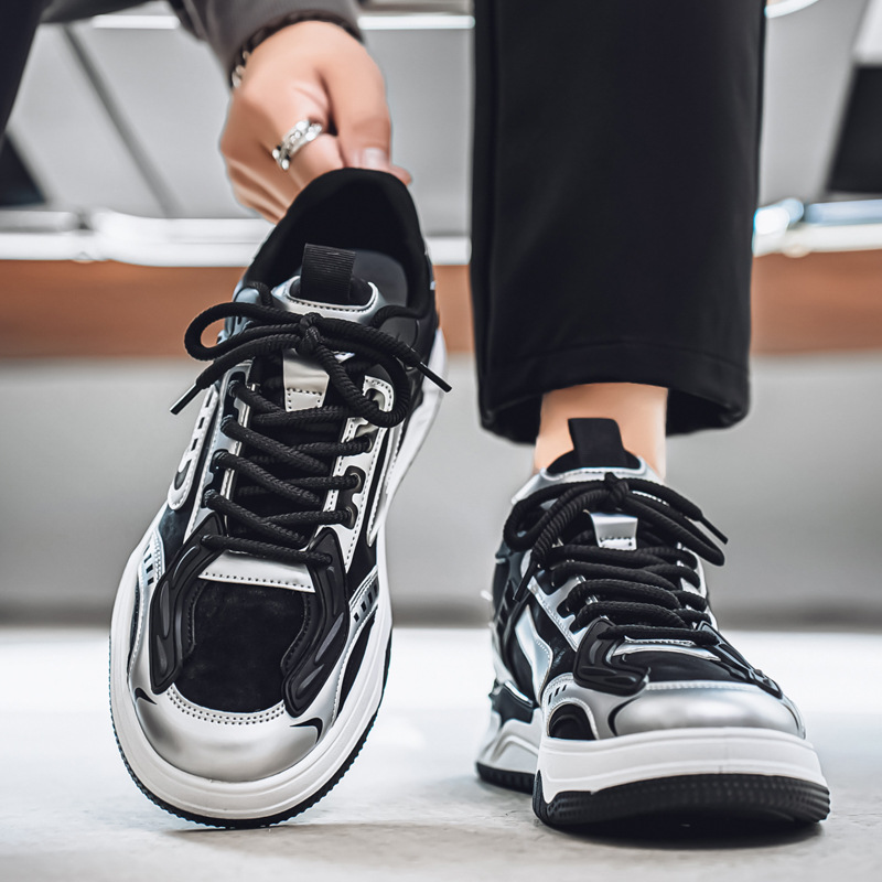 Plateau-Sneaker für Herren mit Colorblock & Schnürung 5