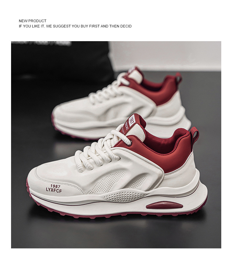Men's Colorblock Cushioned Lace-Up Casual Sneakers detail 5