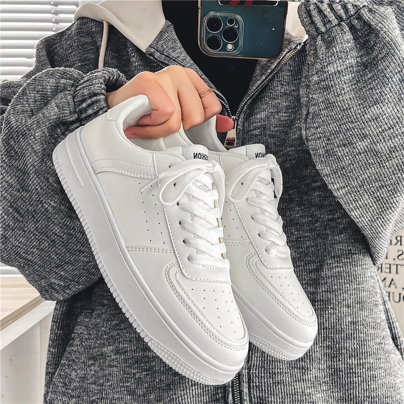 Men's Breathable PU Leather Lace-Up Sneakers 5