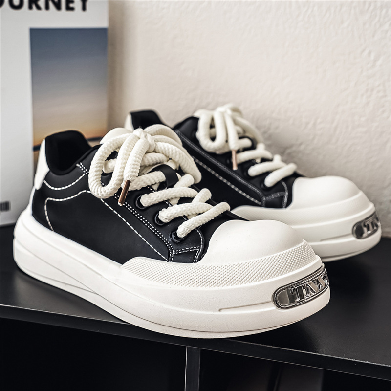 Gedämpfte Plateau-Freizeitschuhe für Herren mit Schnürung 4