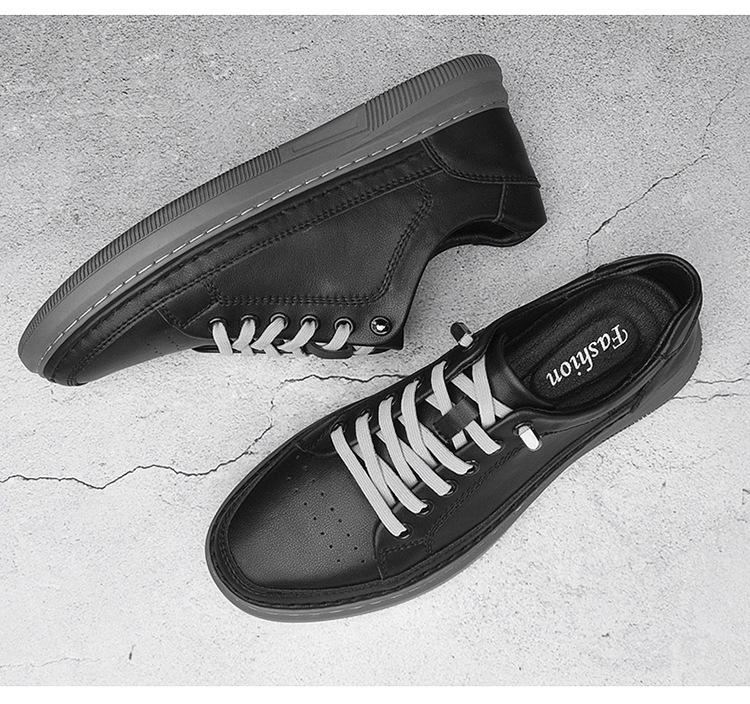 Atmungsaktive Leder-Freizeitschuhe für Herren mit Schnürung detail 6