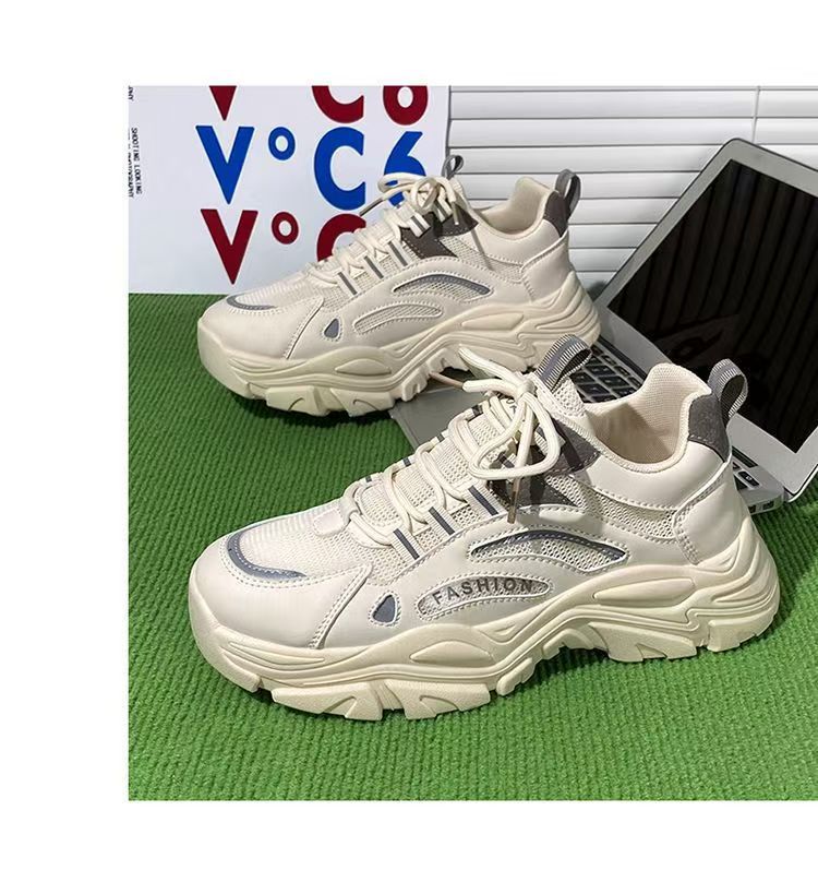 Ademende platform sneakers voor heren met colourblock detail 17