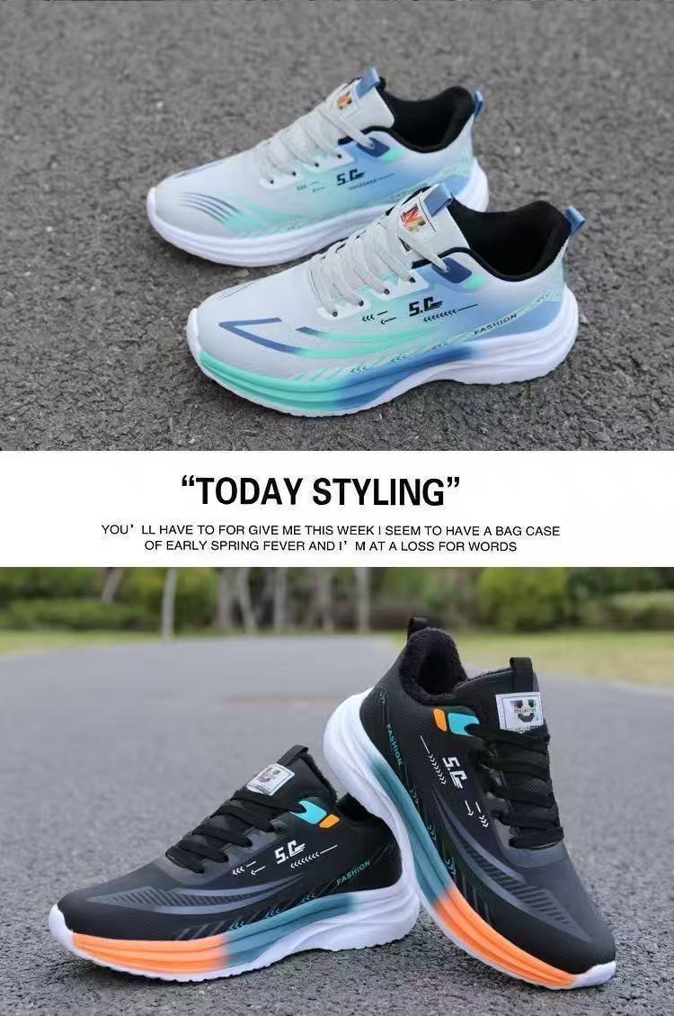 Men's Breathable Cushioned Lace-Up Running Shoes detail 6