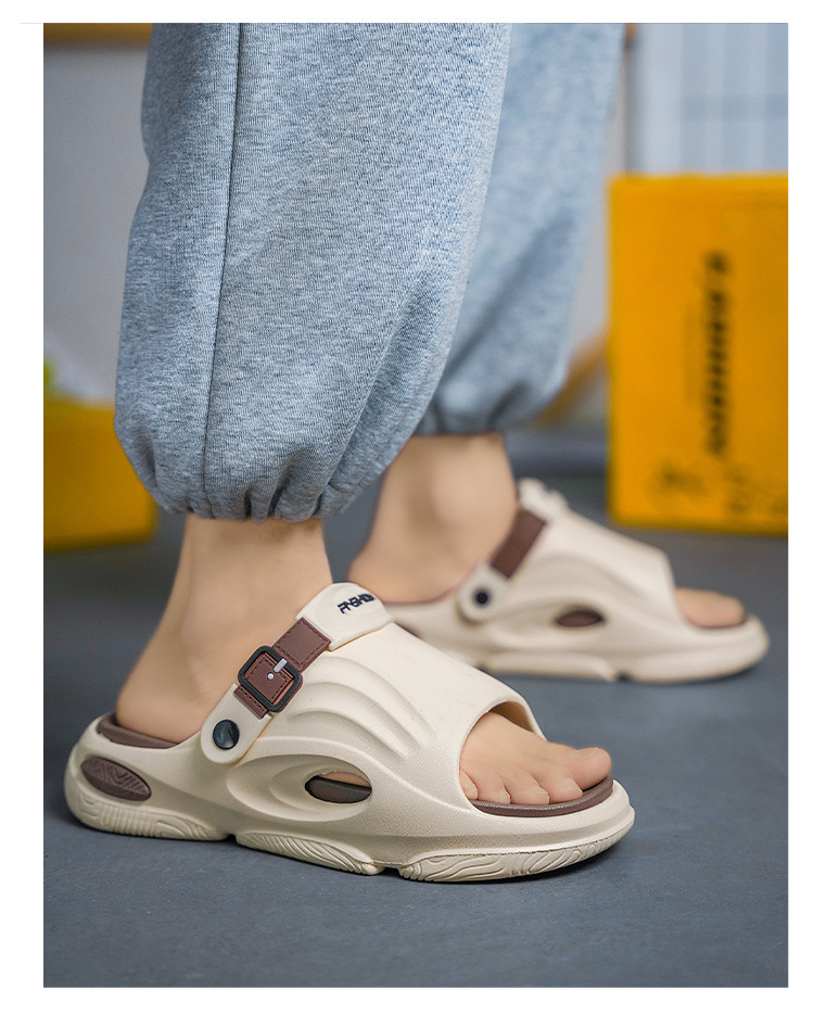 Chaussons légers en EVA pour hommes à bout ouvert et amorti detail 2