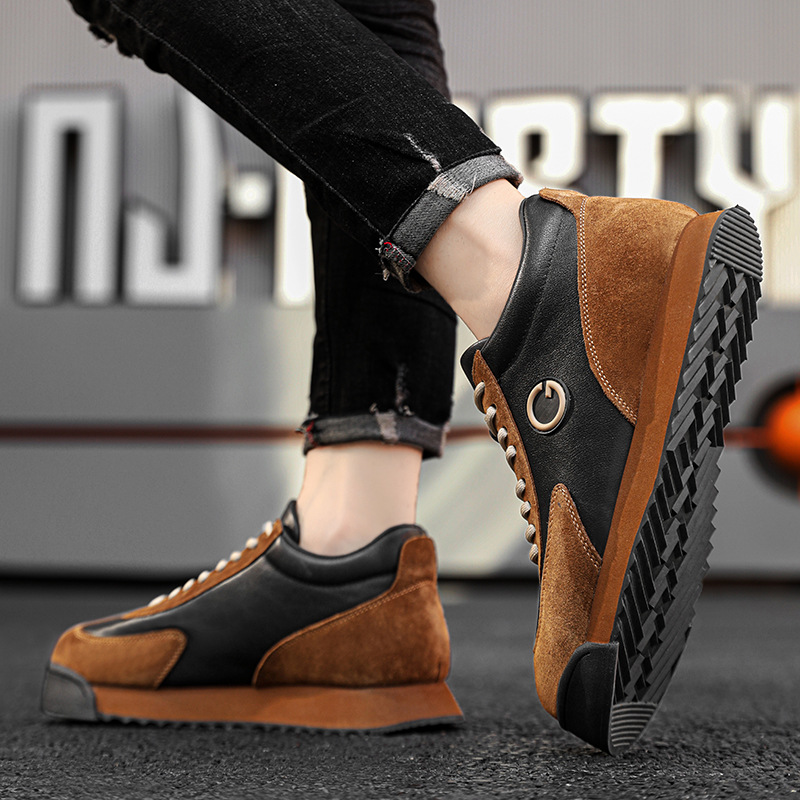 Herren Plateau-Sneaker aus Leder im Colorblock-Design detail 19