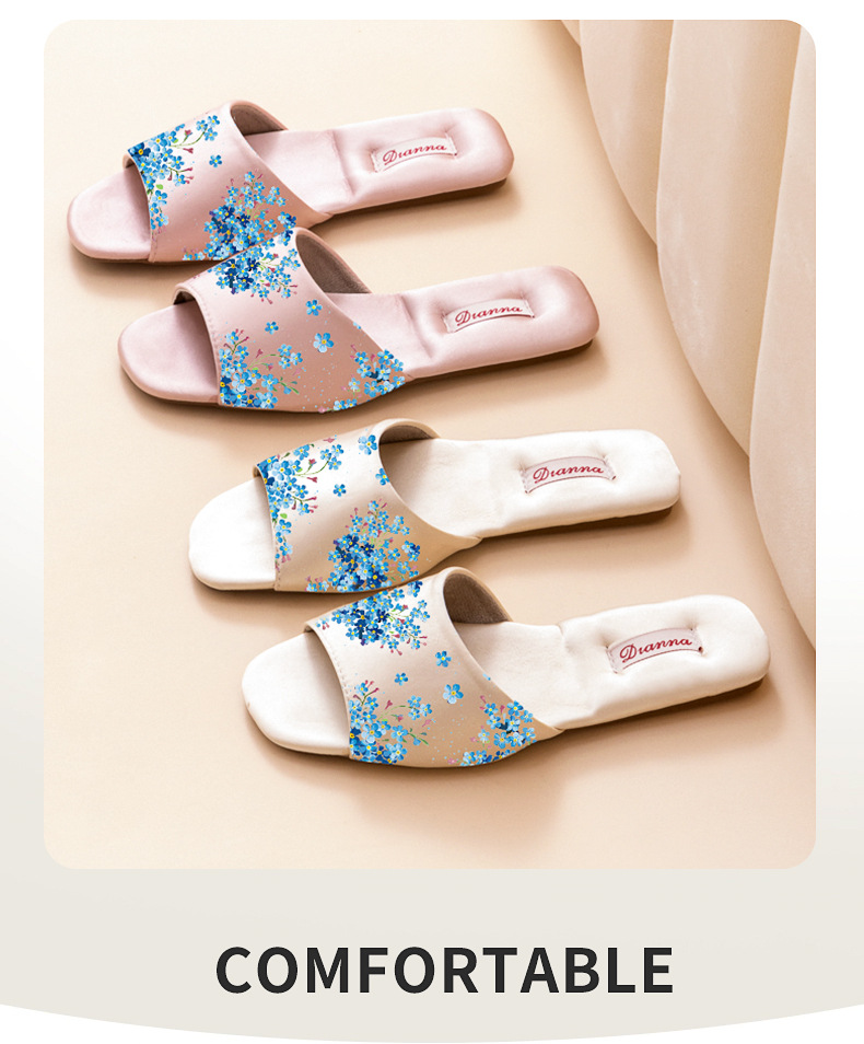 Pantofole da donna floreali a punta aperta con suola ammortizzata detail 2