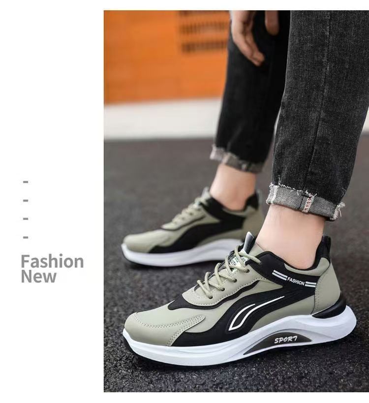 Men's Colorblock Cushioned Lace-Up Casual Sneakers detail 8