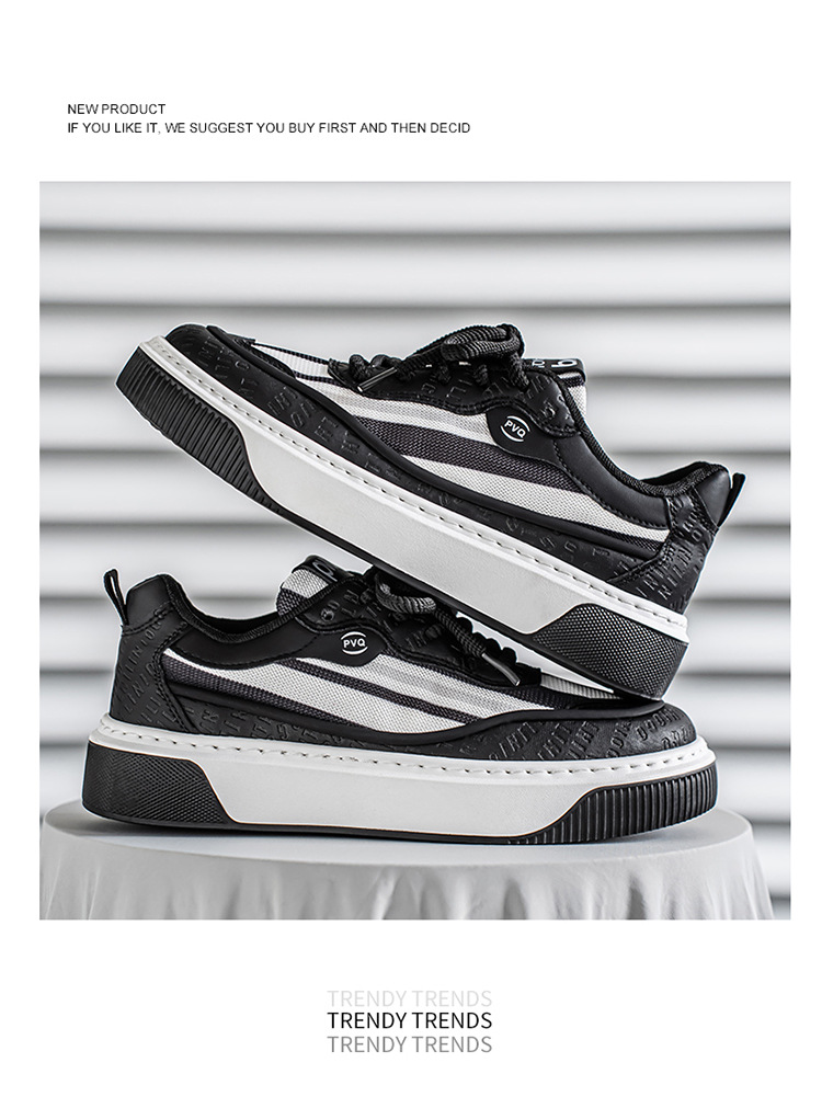 Herren Plateau-Sneaker zum Schnüren mit Streifen detail 17