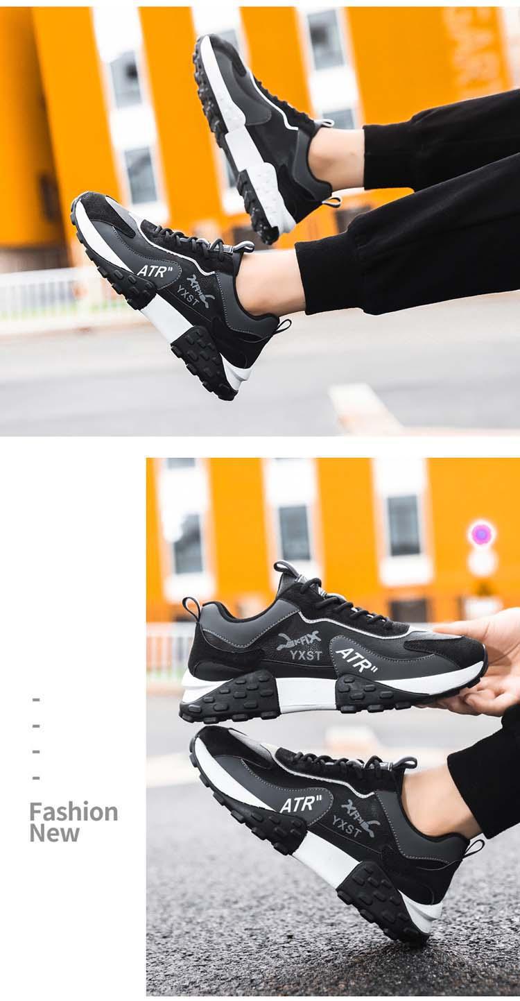 Chaussures casual pour hommes à lacets et semelle amortissante, color-block detail 12
