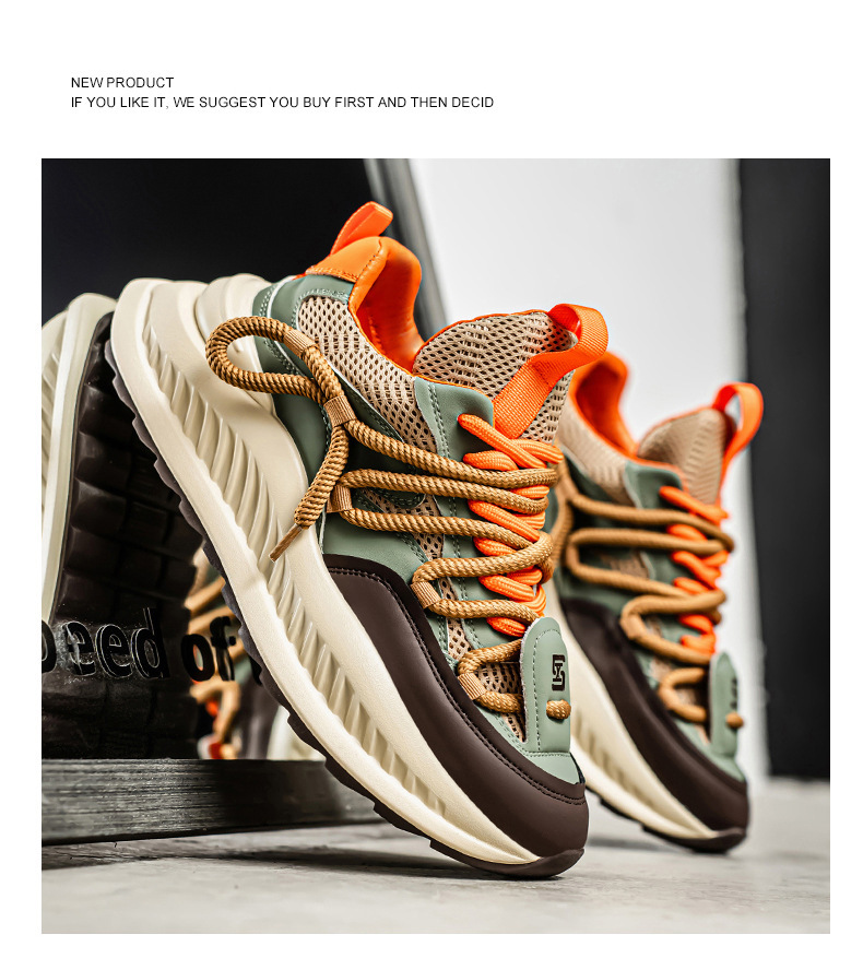 Atmungsaktive Plateau-Freizeitschuhe für Herren mit Schnürung detail 11