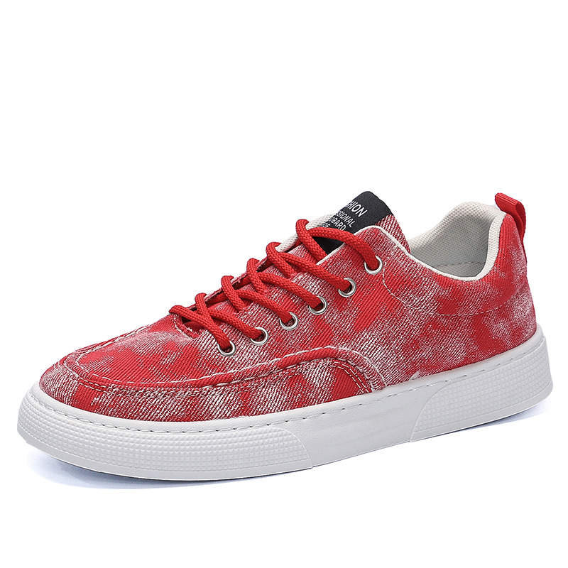 Men's Breathable Canvas Lace-Up Platform Casual Shoes 6