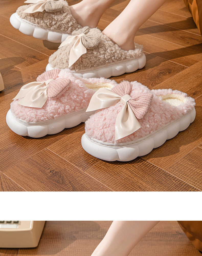 Chaussons chauds en peluche à plateforme pour femmes detail 3