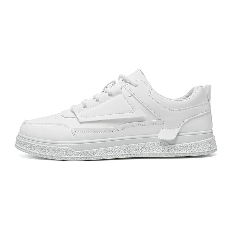 Einfarbige Schnür-Freizeitschuhe aus PU-Leder für Herren 6