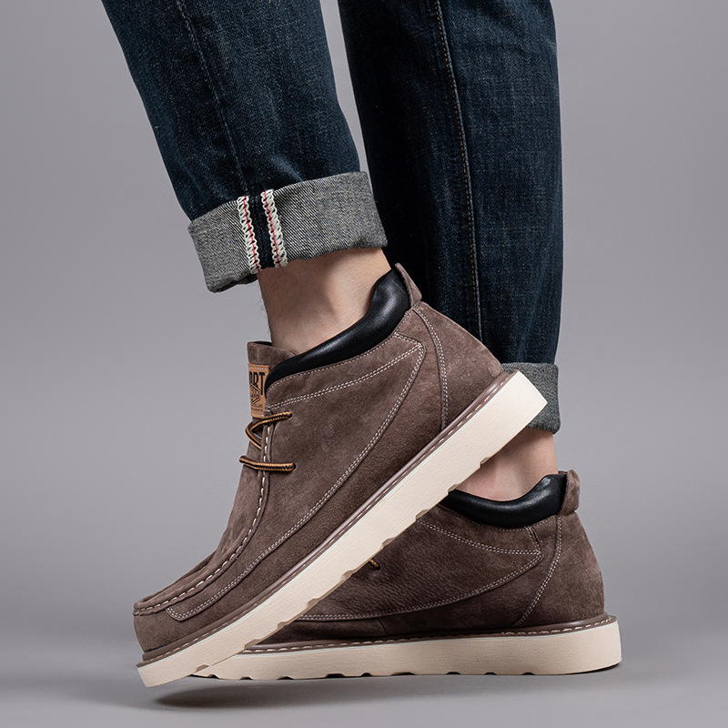 Men's Suede Lace-Up Moc Toe Casual Shoes 5