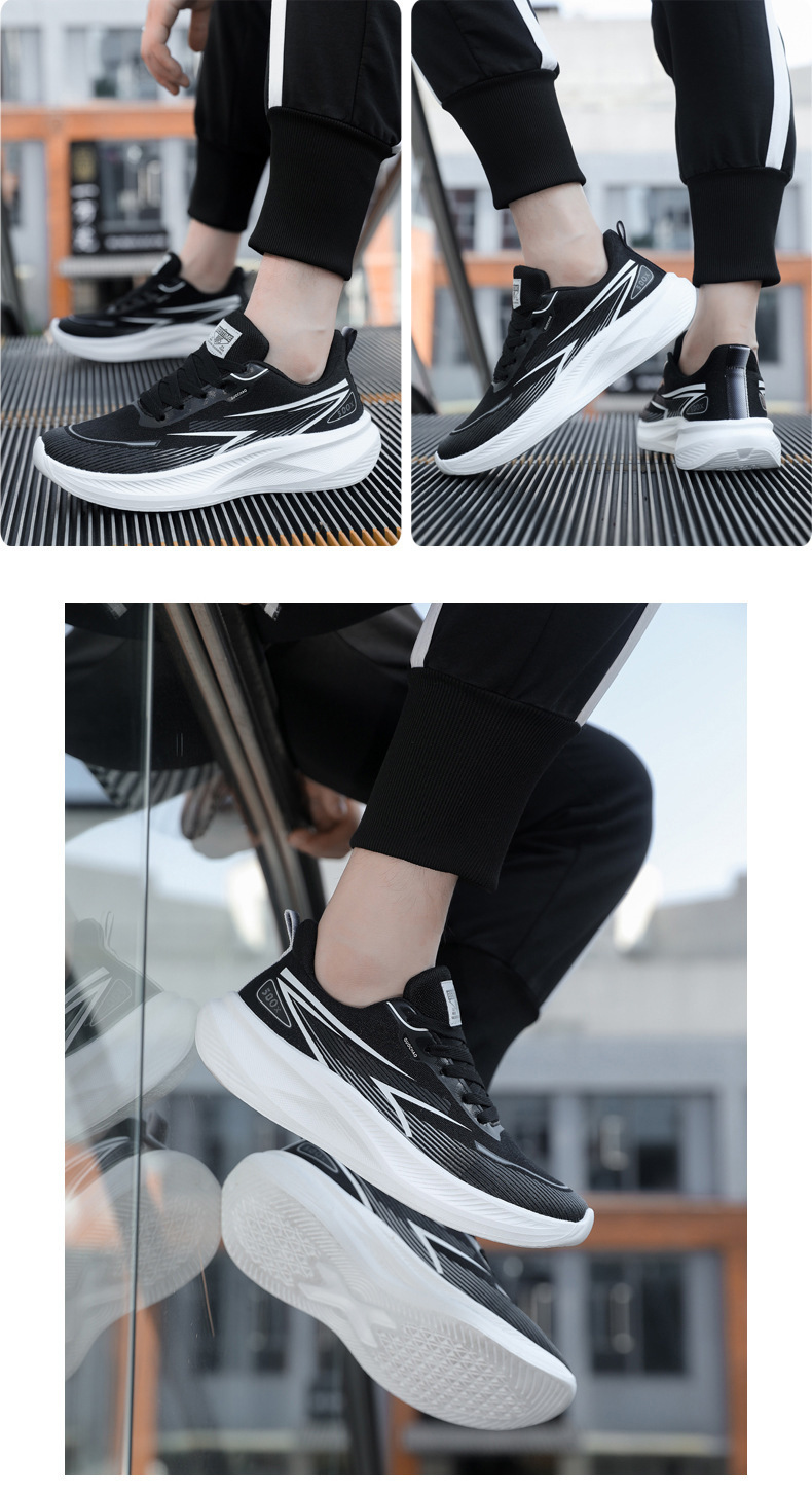 Atmungsaktive gedämpfte Herren-Laufschuhe mit Schnürung detail 2