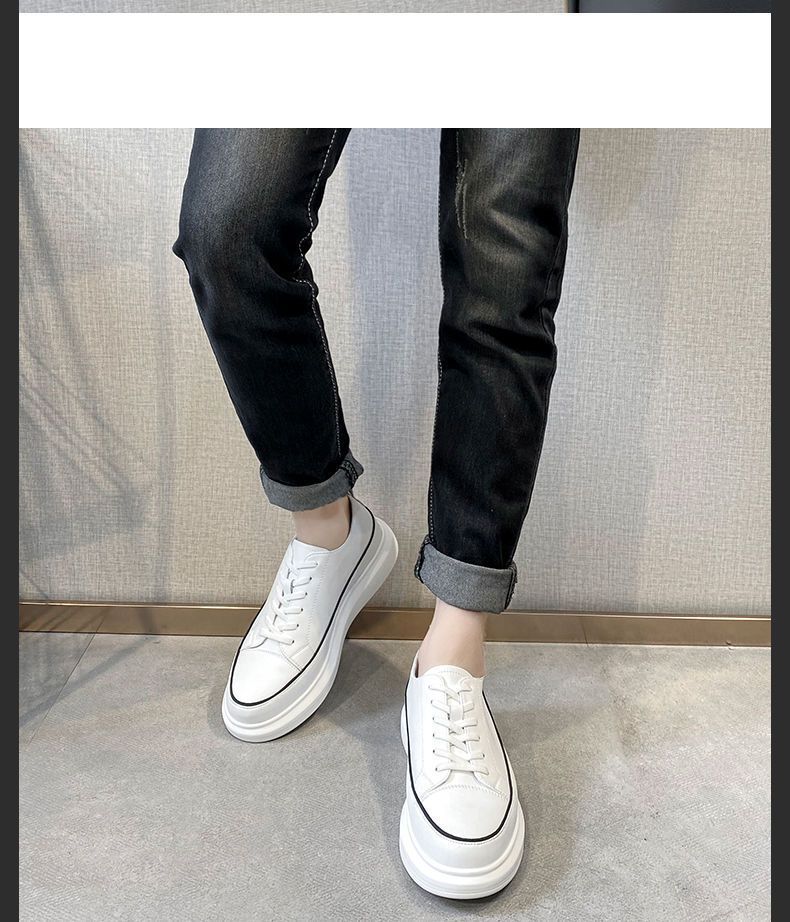 Plateau-Freizeitschuhe für Herren aus PU-Leder zum Schnüren detail 3