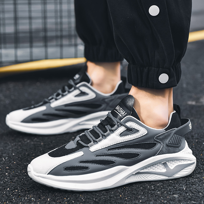 Men's Breathable Colorblock Lace-Up Sneakers 4