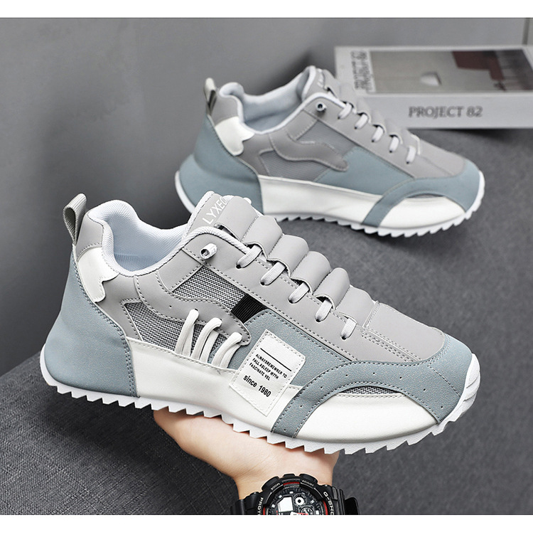 Zapatillas de deporte casual con plataforma y bloques de color para hombre detail 13