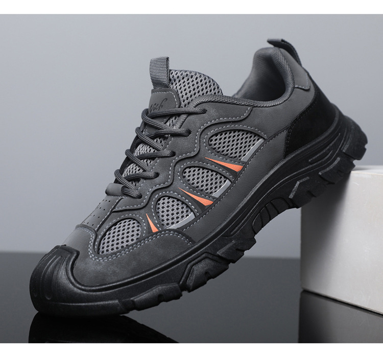 Atmungsaktive Herren-Freizeitschuhe mit Mesh und Schnürung für draußen detail 14