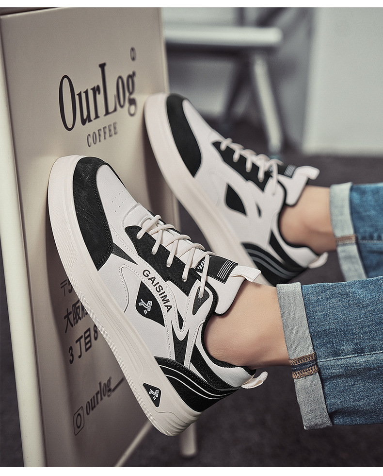 Scarpe casual da uomo stringate e traspiranti con design color block detail 9