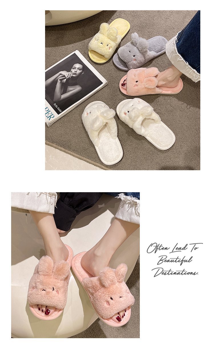 Women's Cozy Plush Open-Toe Slippers detail 9
