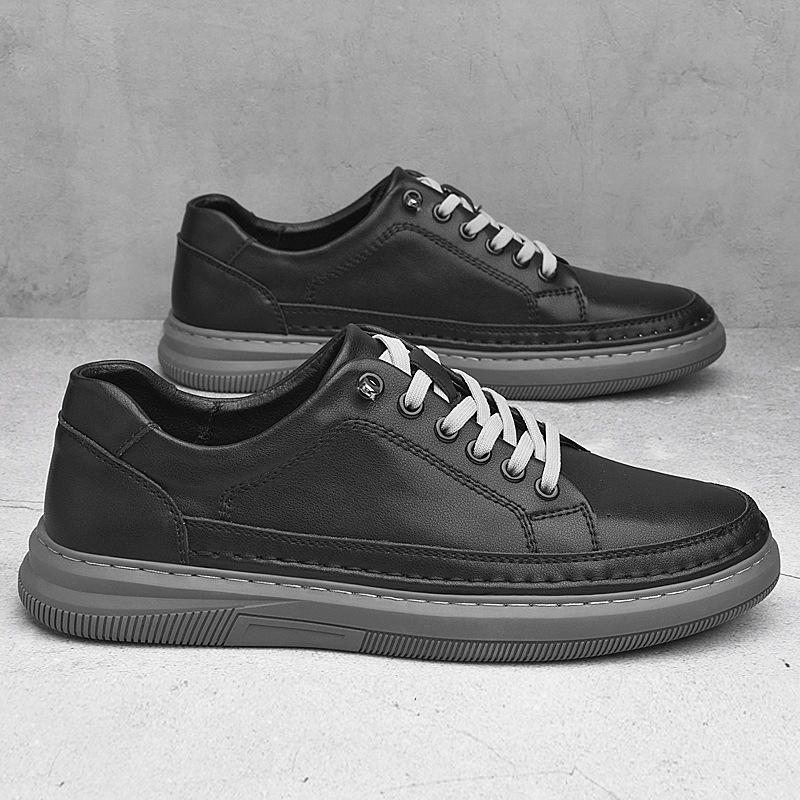 Atmungsaktive Leder-Freizeitschuhe für Herren mit Schnürung 5