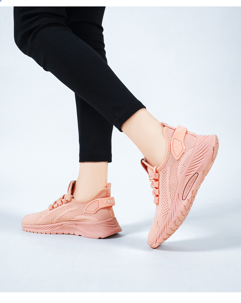 Women's Breathable Knit Lace-Up Running Shoes detail 6