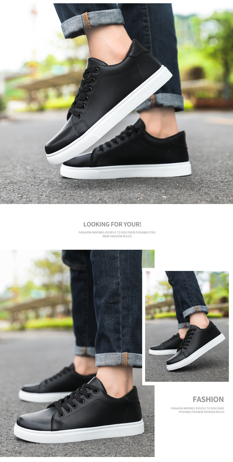 Men's PU Leather Lace-Up Non-Slip Casual Shoes detail 11