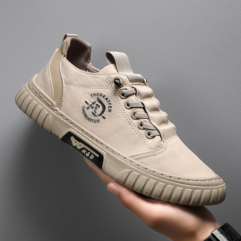 Men's Breathable Canvas Lace-Up Casual Shoes detail 3