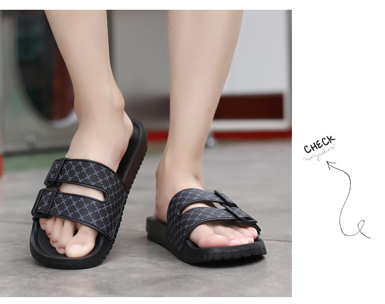 Casual heren slippers met open neus en dubbele gesp detail 10