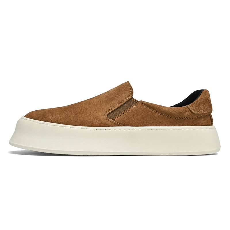 Herren Plateau-Slip-On-Freizeitschuhe aus Wildleder-Optik 6