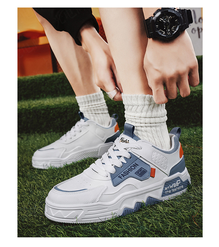 Men's Colorblock Lace-Up Casual Platform Sneakers detail 5
