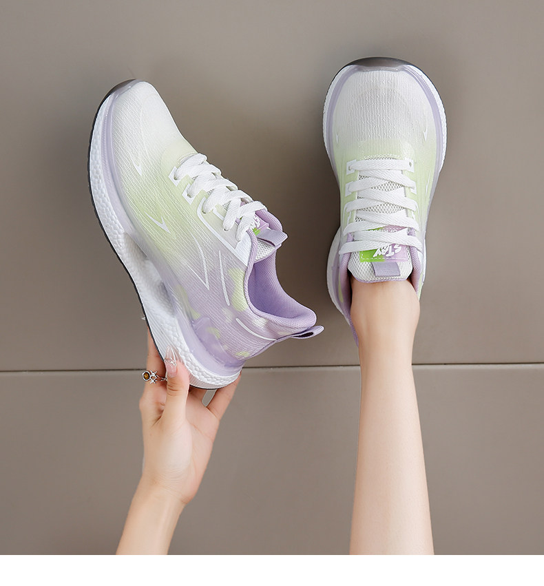 Atmungsaktive, gedämpfte Damen-Laufschuhe mit Schnürung detail 7
